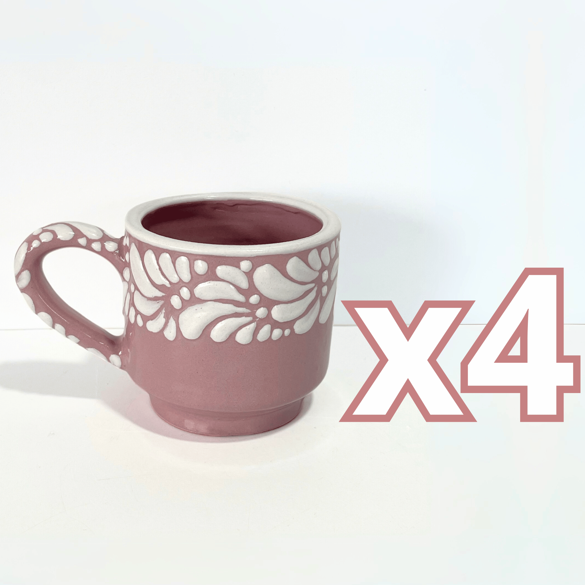 TAZA RECTA 8 CM FONDO ROSA MIK CENEFA BLANCO