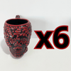 TAZA FORMA DE CRANEO FONDO NEGRO MIK ROJO