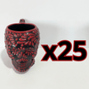 TAZA FORMA DE CRANEO FONDO NEGRO MIK ROJO