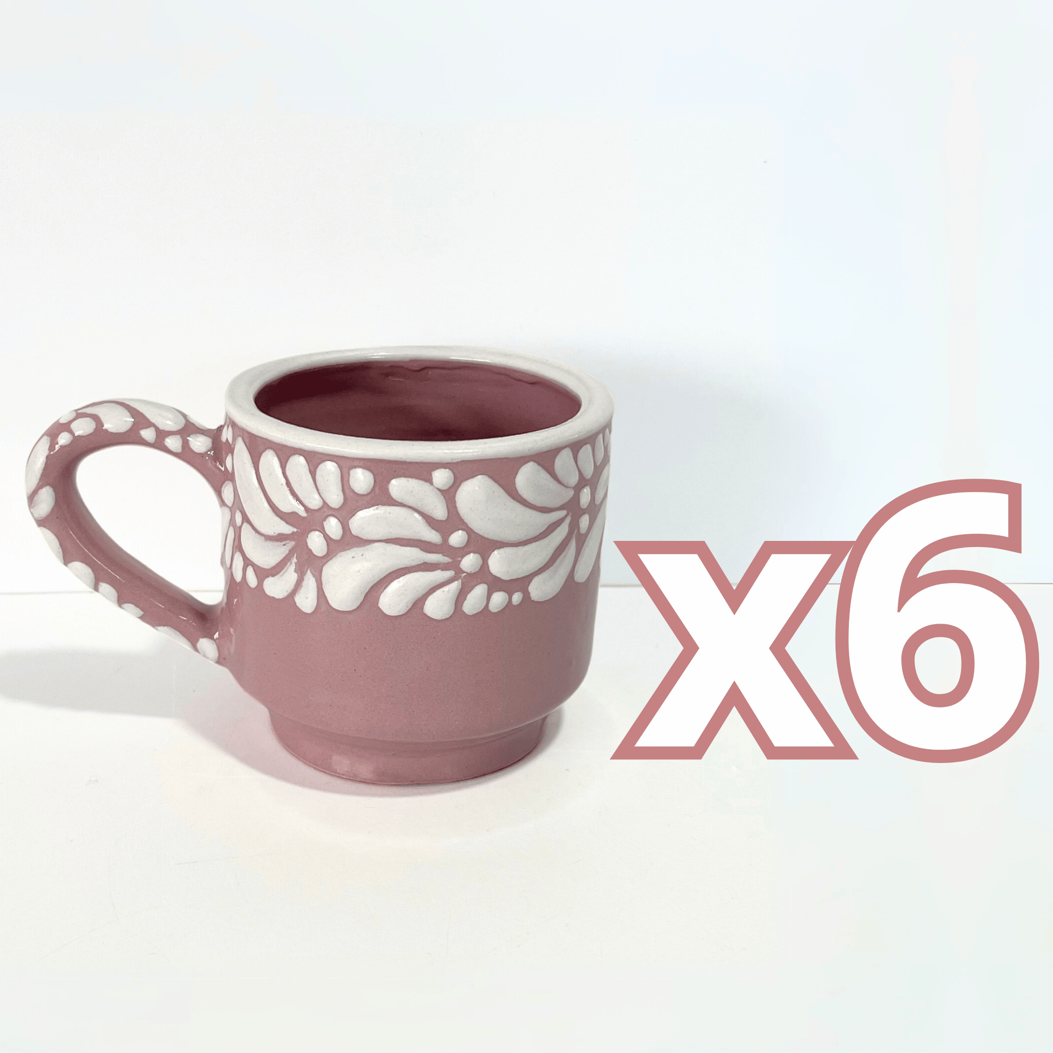 TAZA RECTA 8 CM FONDO ROSA MIK CENEFA BLANCO