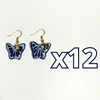 ARETES MARIPOSA FONDO TRADICIONAL DECORADO AZUL COBALTO