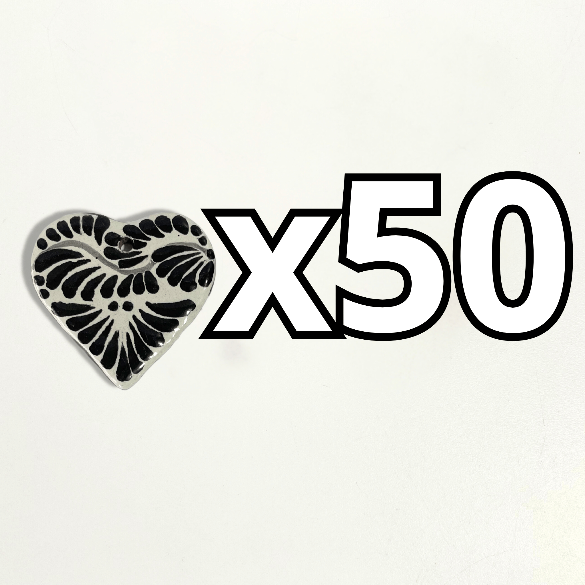 CORAZON PLANO CERRADO 4.5 CM FONDO TRADICIONAL DECORADO NEGRO