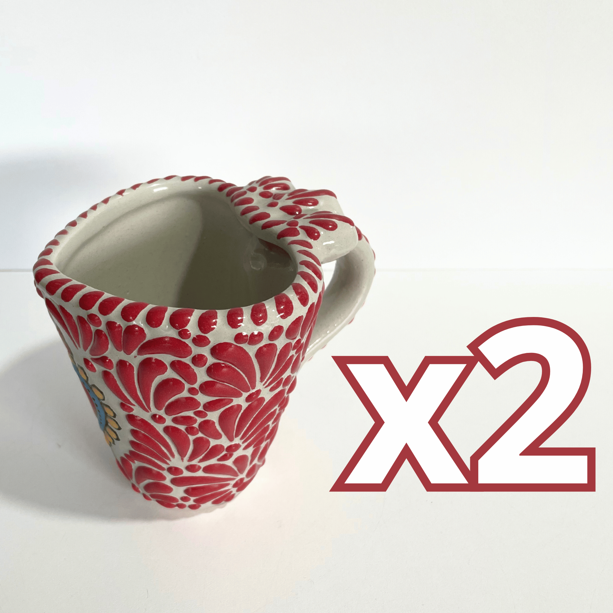 TAZA FORMA DE CORAZON FONDO TRADICIONAL MIK ROJO SAGRADO CORAZON