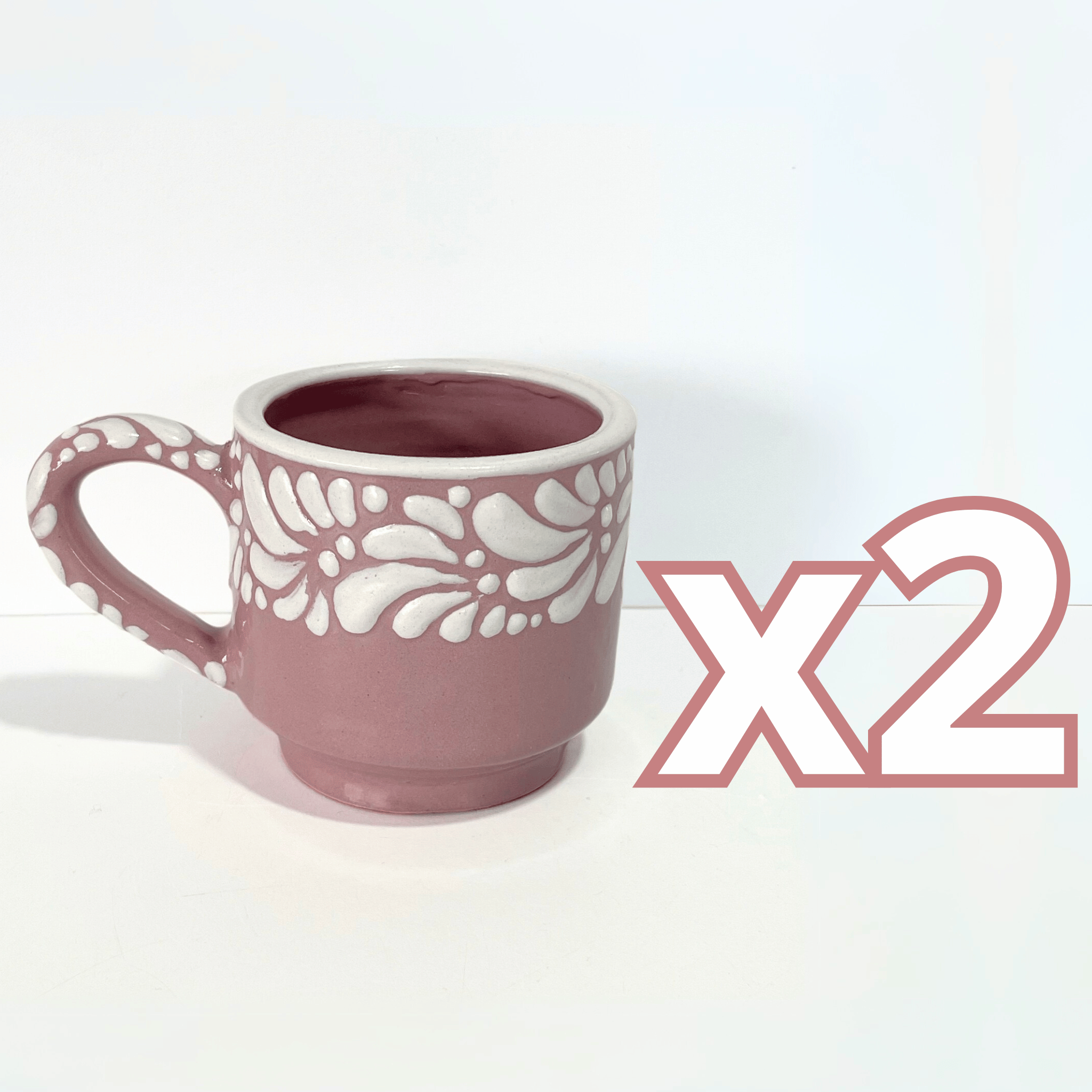 TAZA RECTA 8 CM FONDO ROSA MIK CENEFA BLANCO