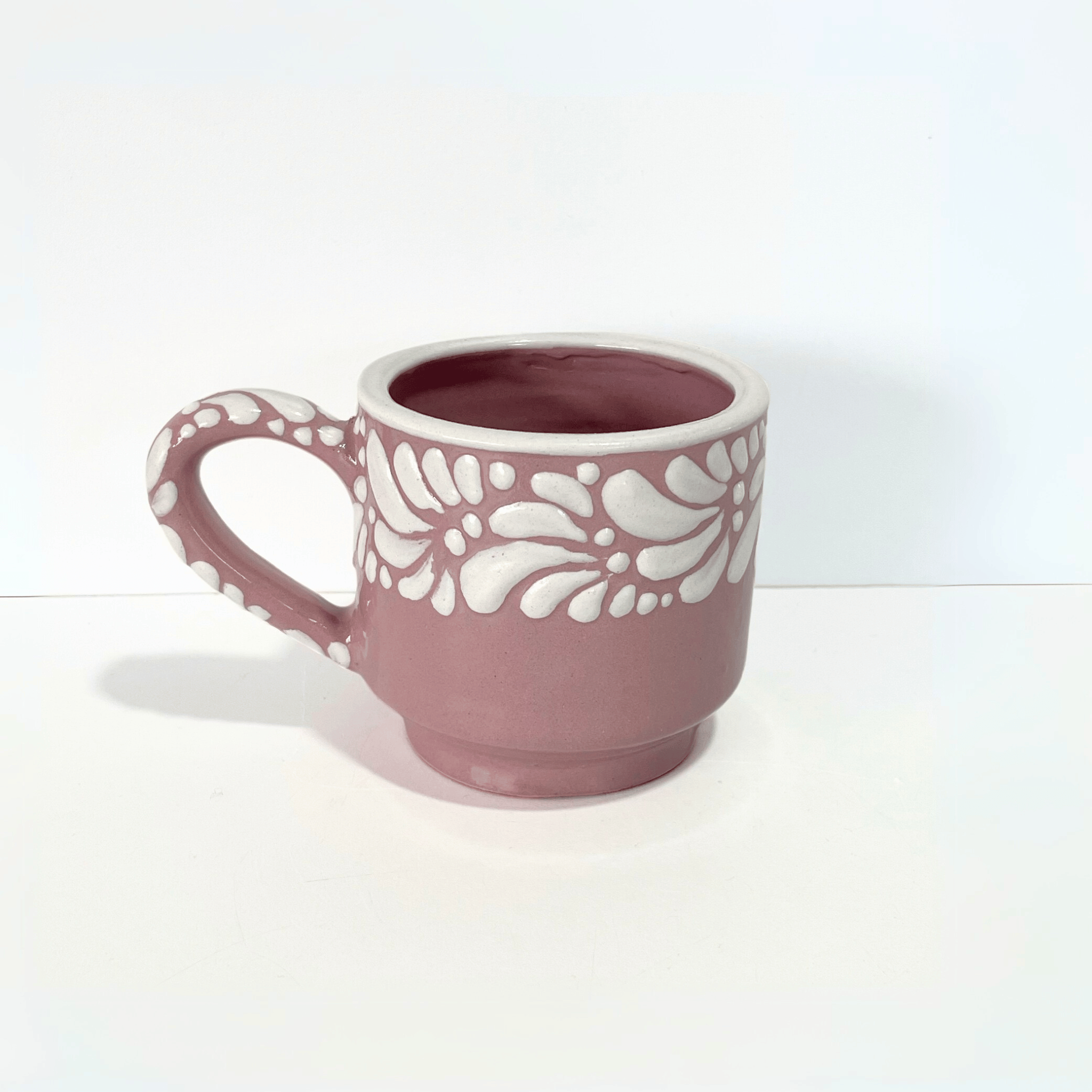 TAZA RECTA 8 CM FONDO ROSA MIK CENEFA BLANCO