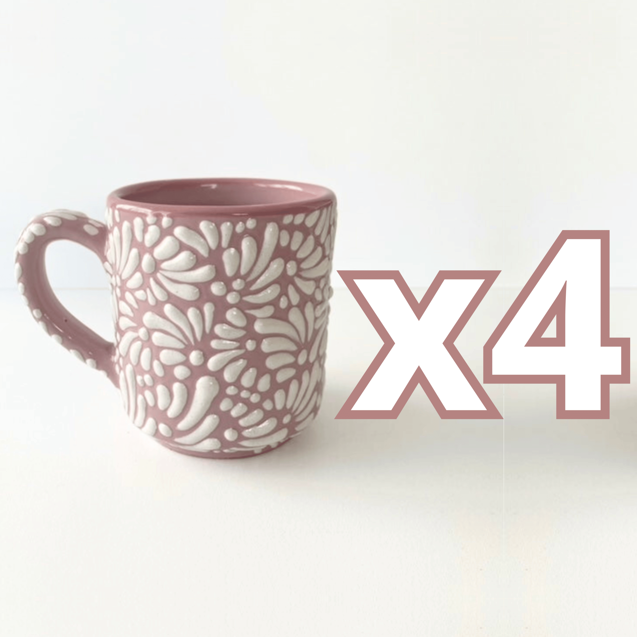 TAZA RECTA ESTANDAR FONDO ROSA MIK BLANCO