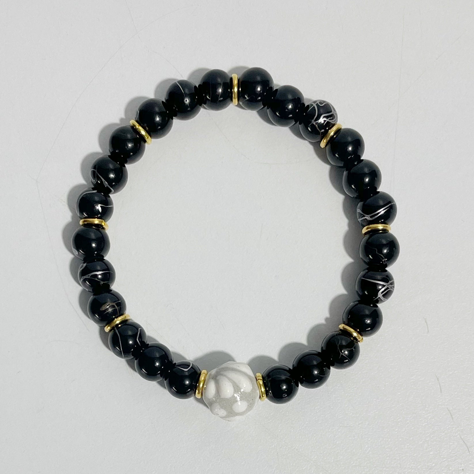 PULSERA CON ESFERA FONDO TRADICIONAL MIK BLANCO