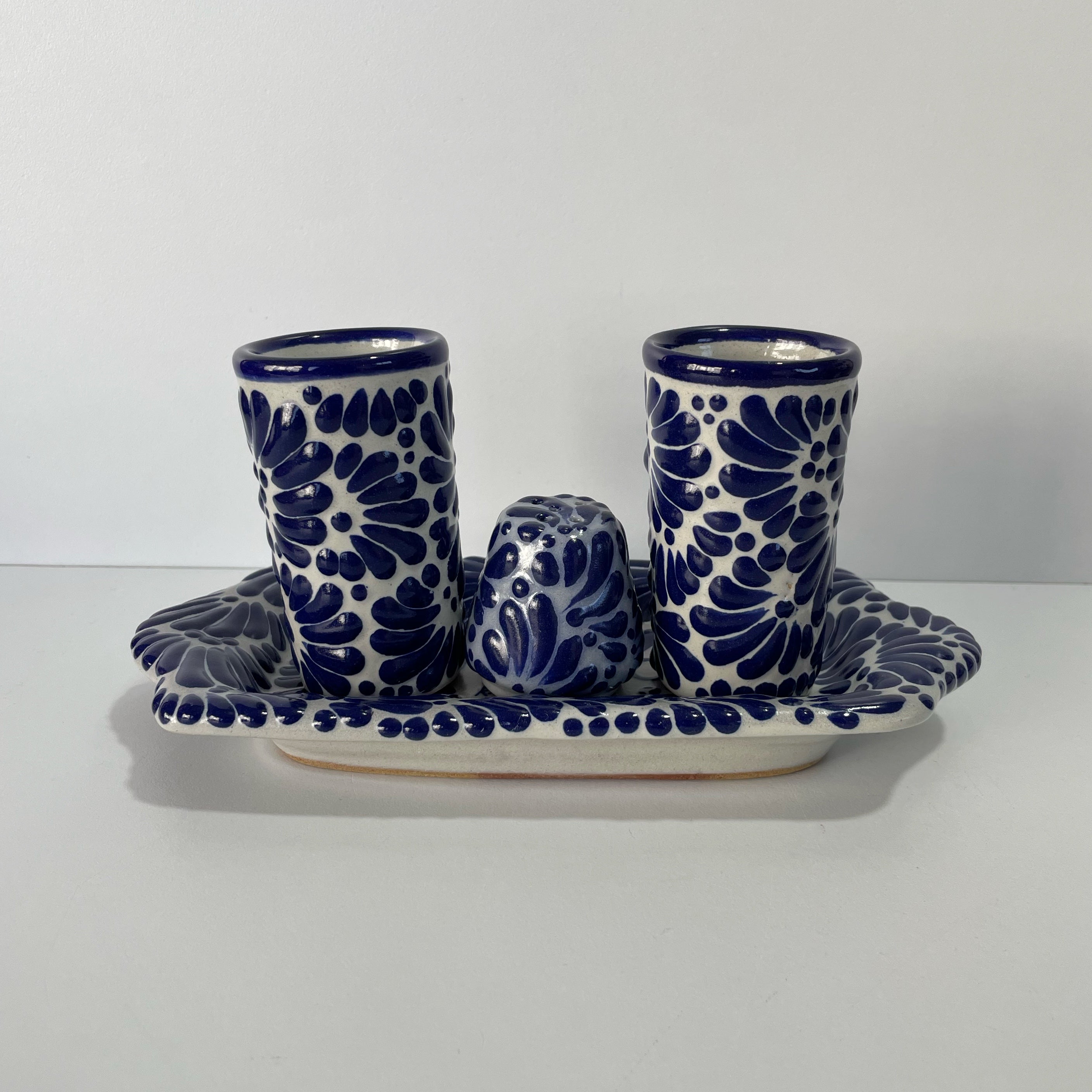 SET TEQUILERO 4 PZ AZUL COBALTO MIK