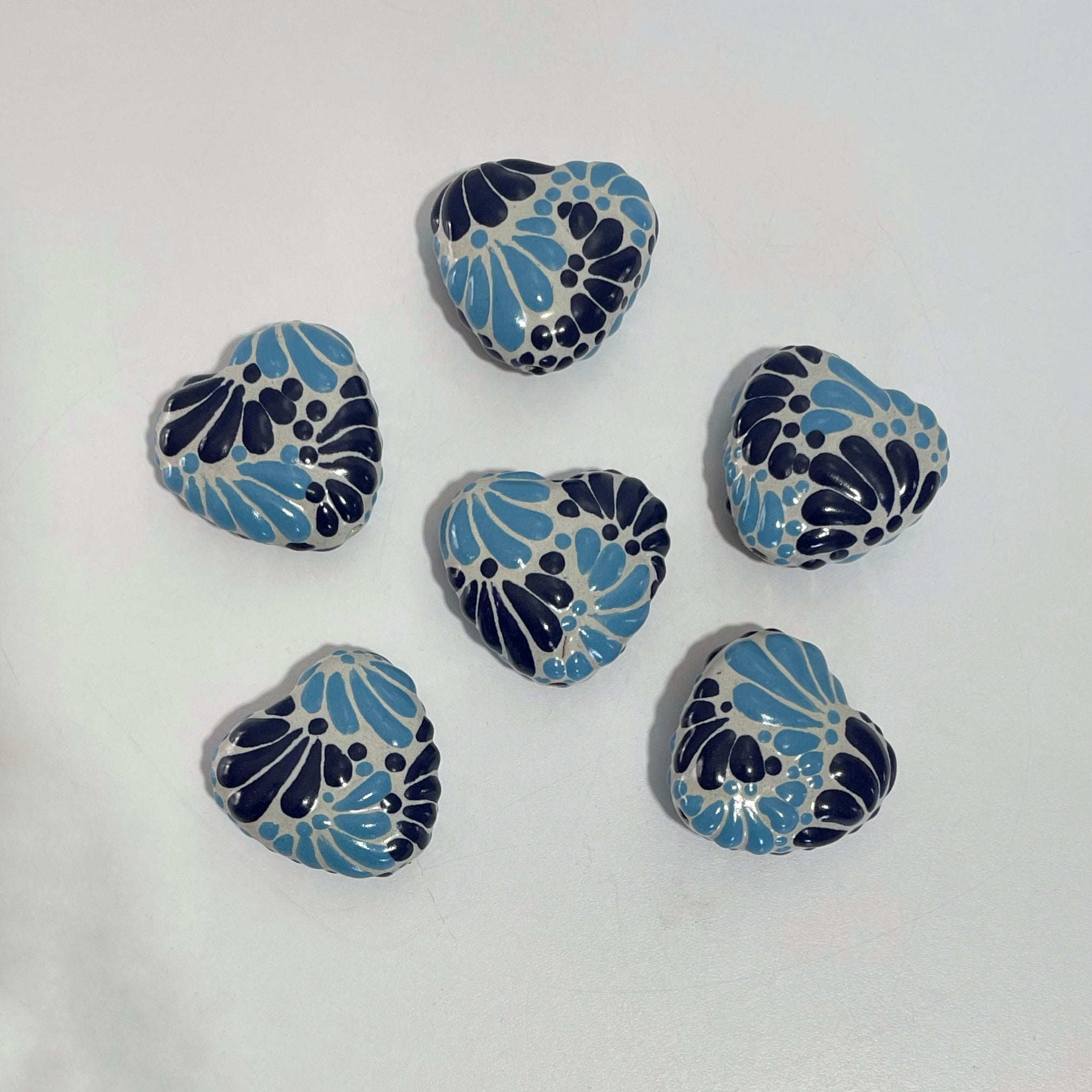 CORAZON TRIDIMENSIONAL INFLADO 4 CM MIK COMBINACION AZUL COBALTO Y TURQUESA