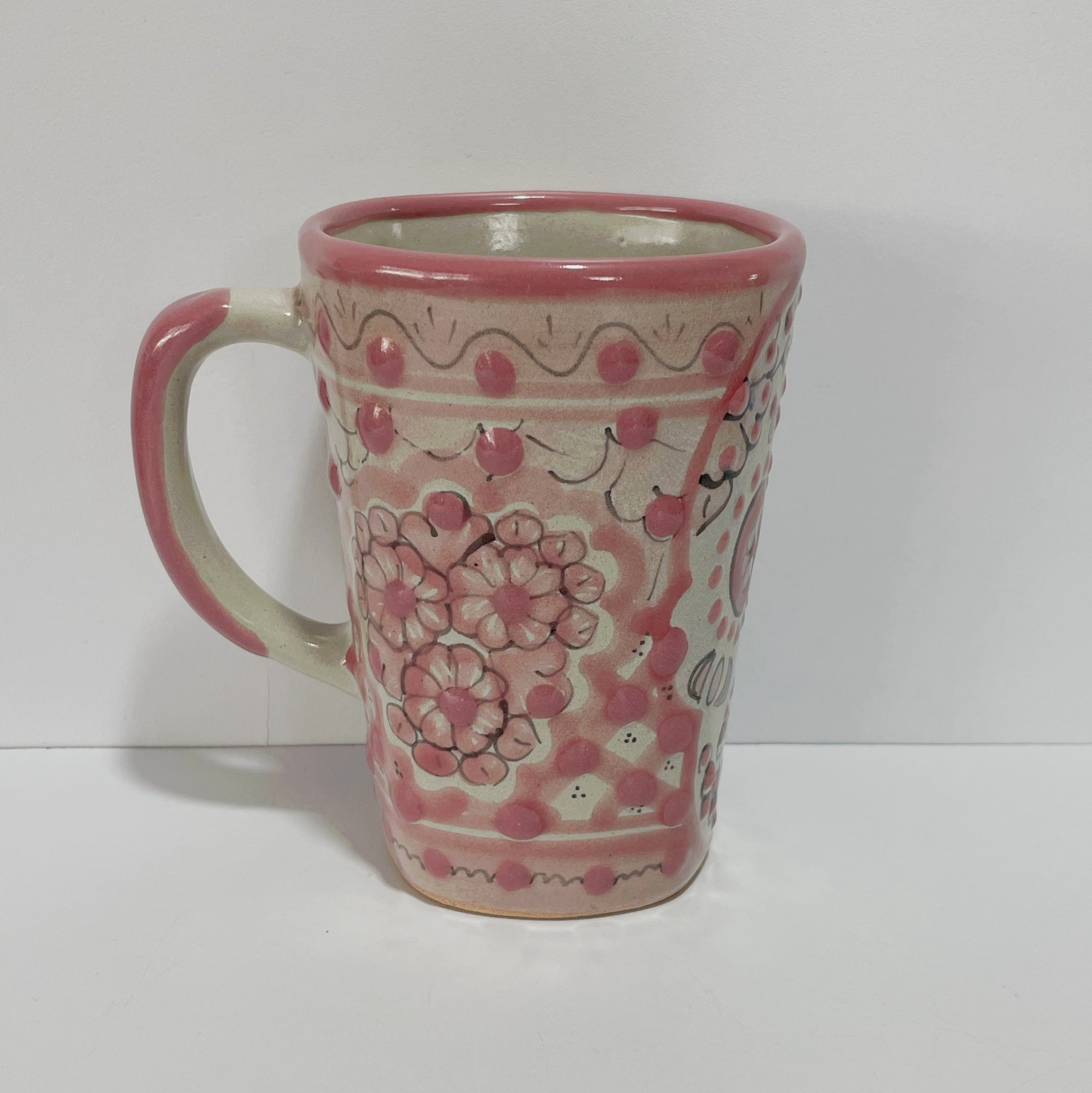 TAZA SEMI CUADRADA CALAVERA ROSA