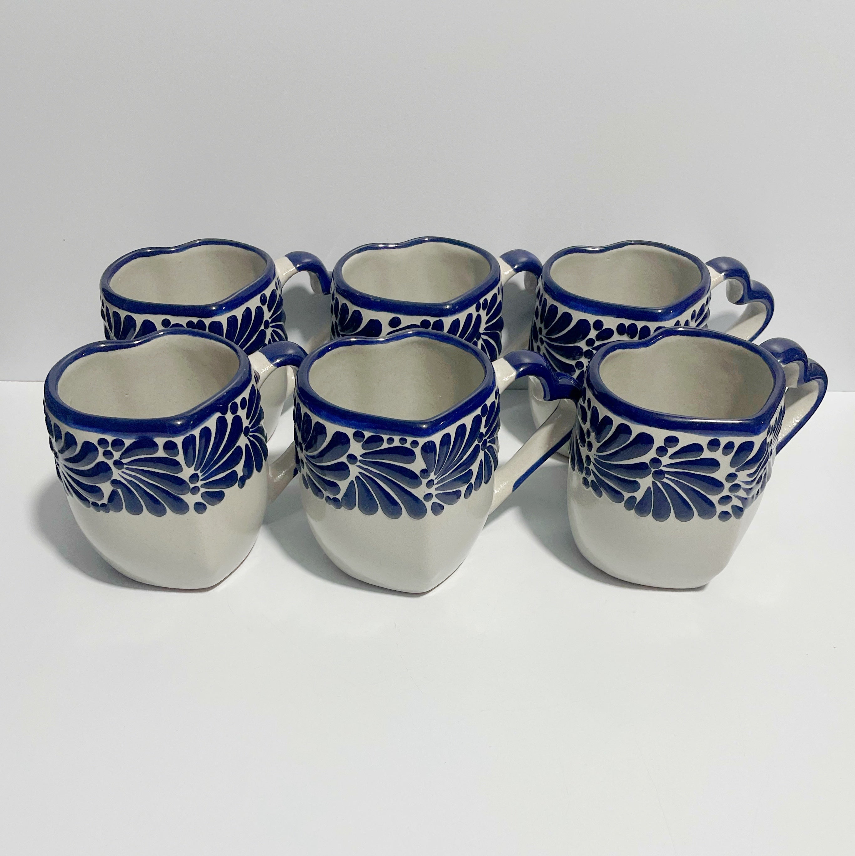 PAQUETE TAZAS CORAZON CON ASA DE CORAZON FONDO TRADICIONAL CENEFA MIK AZUL COBALTO