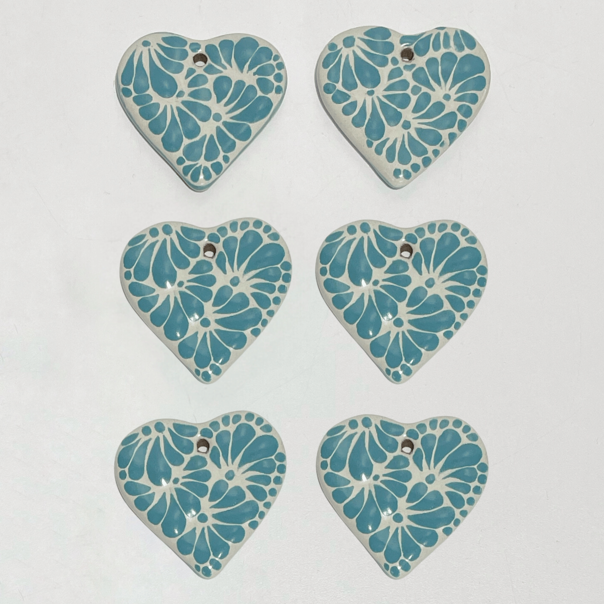 CORAZON PLANO CERRADO 4.5 CM FONDO TRADICIONAL MIK VERDE TURQUESA